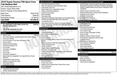 2018 Toyota TACOMA TRD SPORT TRD Sport V6