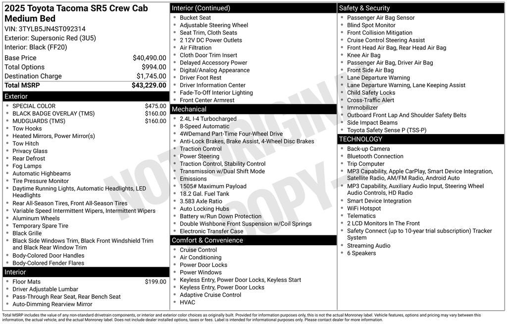 2025 Toyota Tacoma SR5
