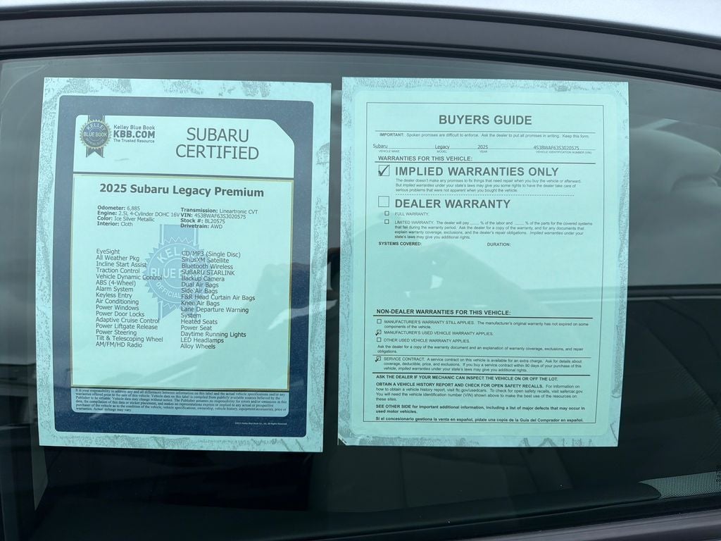2025 Subaru Legacy Premium