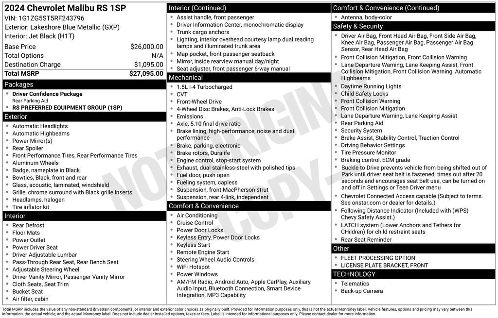 2024 Chevrolet Malibu RS