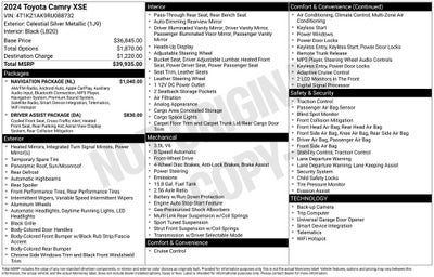 2024 Toyota CAMRY XSE V6