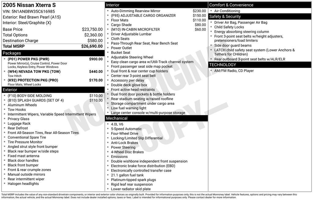 2005 Nissan Xterra S
