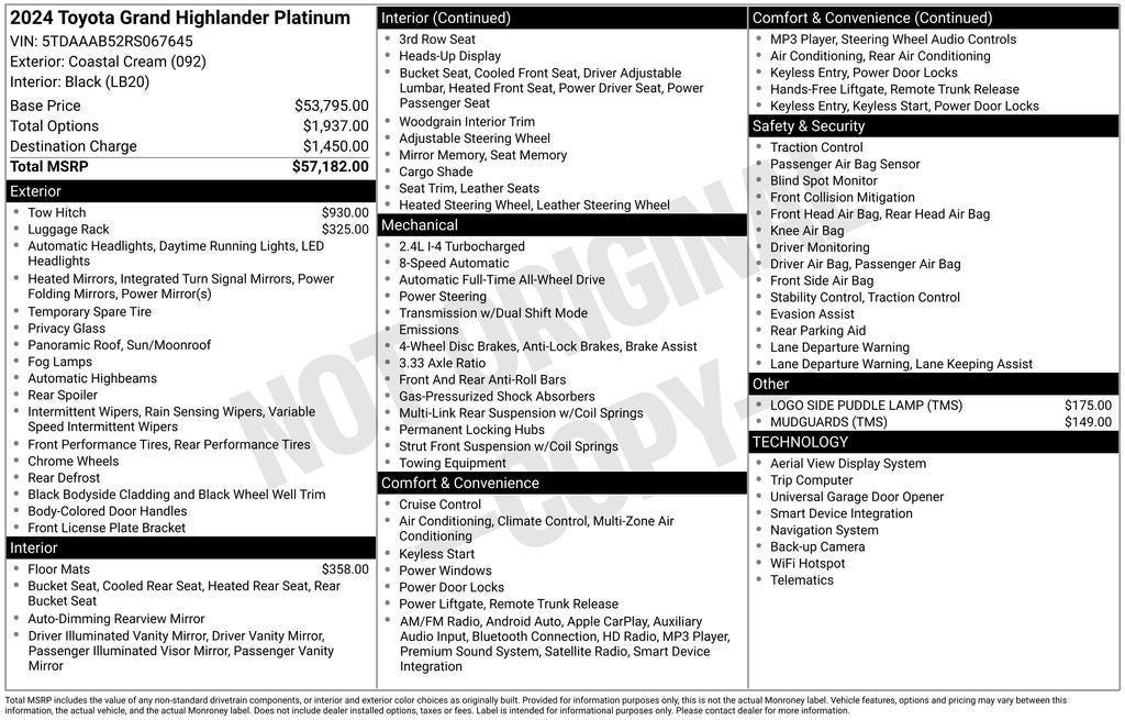 2024 Toyota GRAND HIGHLANDER Platinum