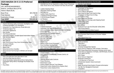2025 Mazda Mazda CX-5 2.5 S Preferred Package