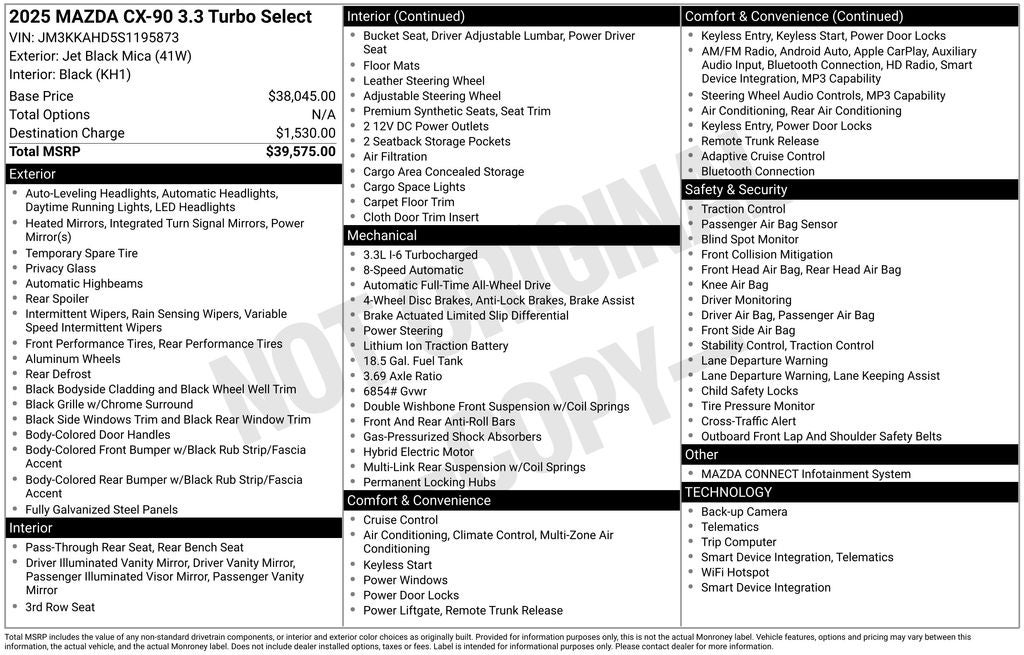 2025 Mazda Mazda CX-90 3.3 Turbo Select