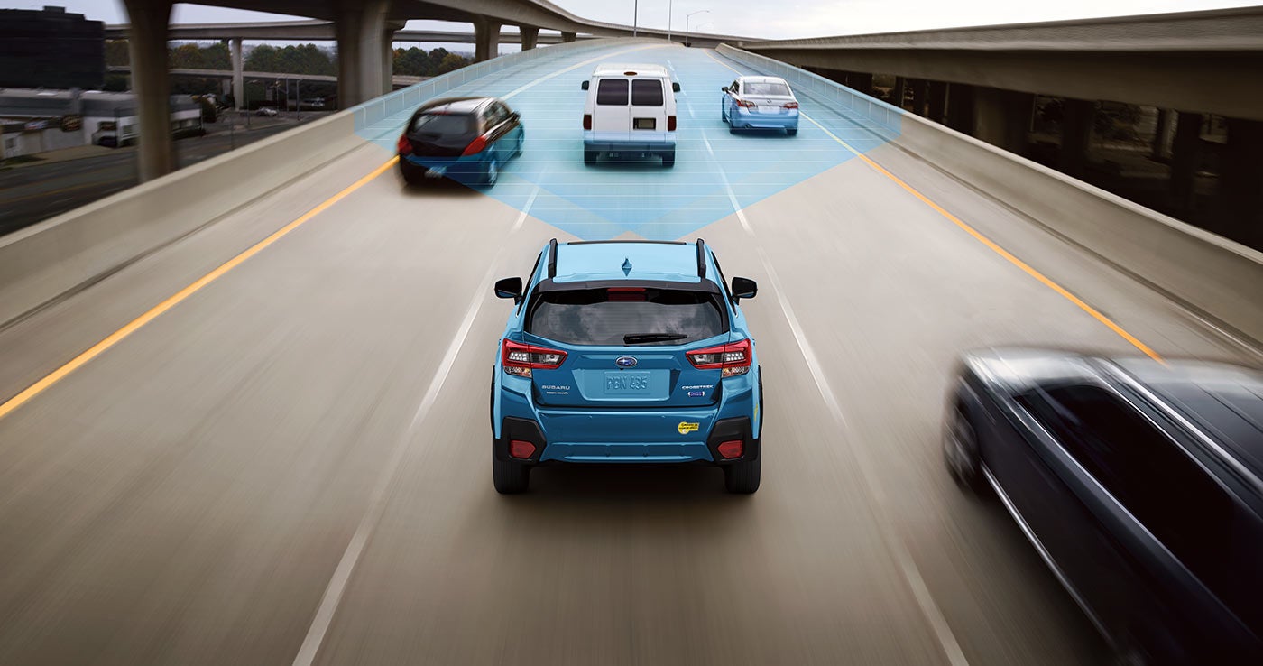 Crosstrek Hybrid rear view showing safety feature